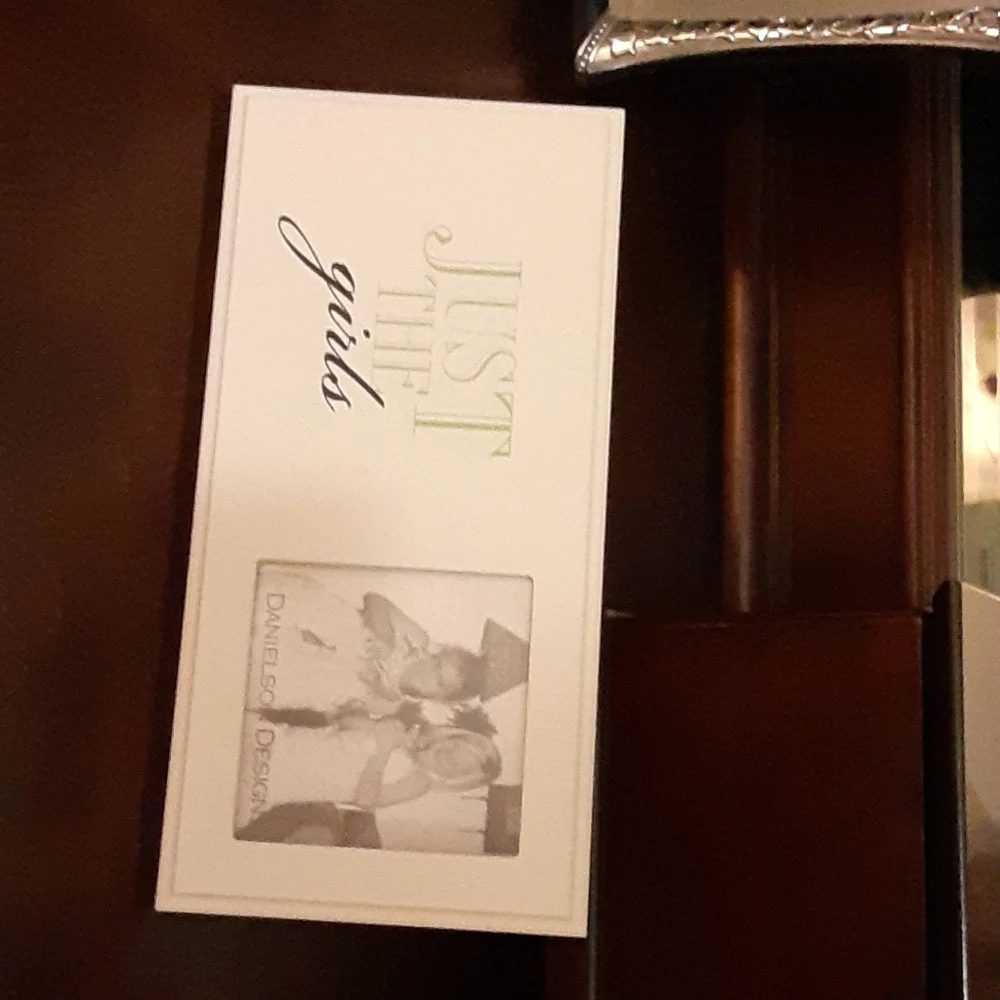Danielson Designs JUST THE GIRLS white & sage green frame 8.75